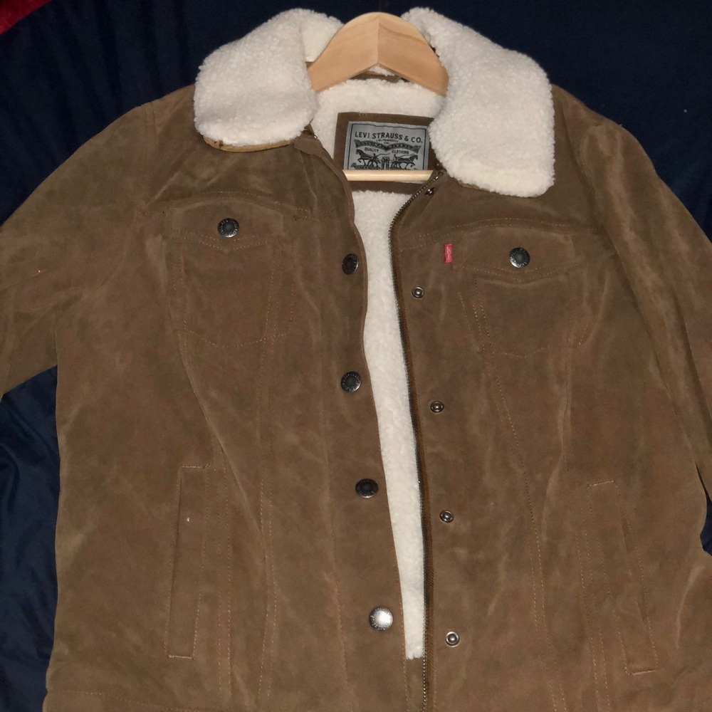 Women Levi Suede Sherpa Jacket